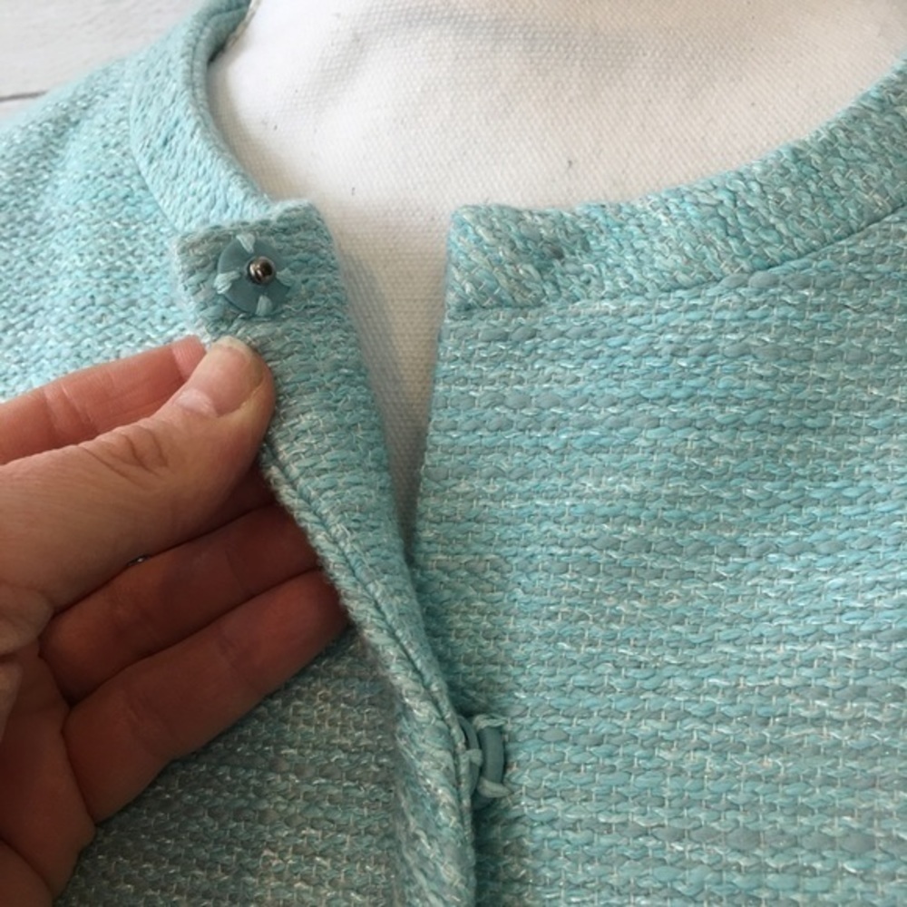 Talbots Bethany Aqua Shimmer Blazer - Picture 6 of 7